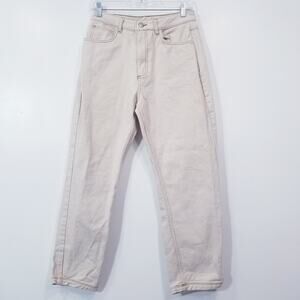 Reclaimed Vintage White Cream High Rise Jeans